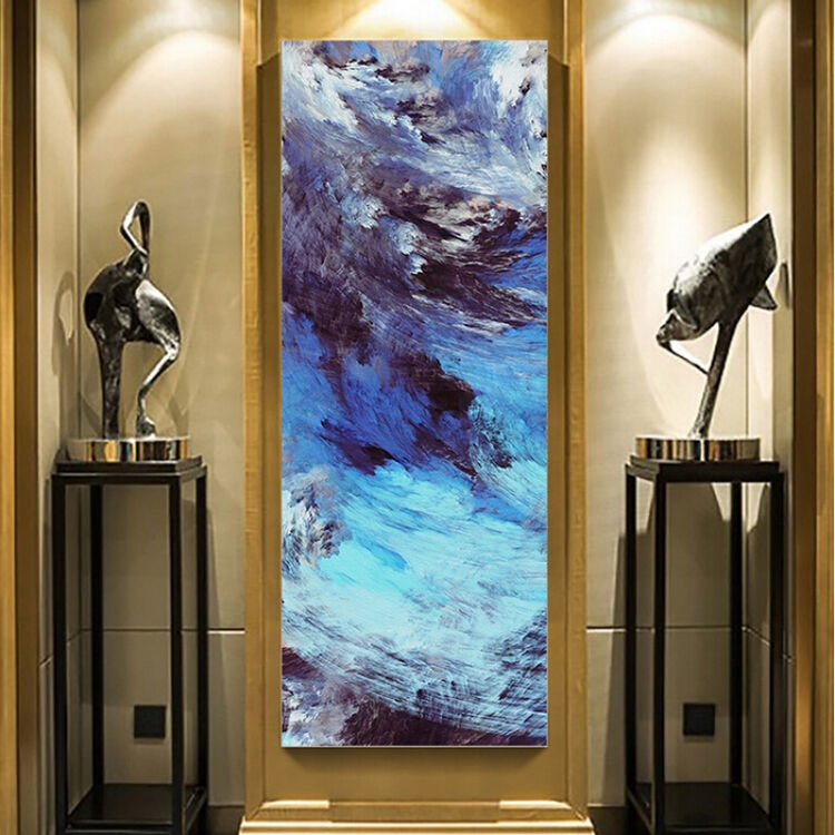 玄关客厅沙发背景墙过道走廊手绘欧式现代抽象大理石纹理图案壁画 p01