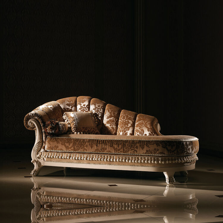 尚雅枋 法式贵妃椅欧式美人榻贵妃椅实木真皮贵妃椅美式贵妃椅新古典