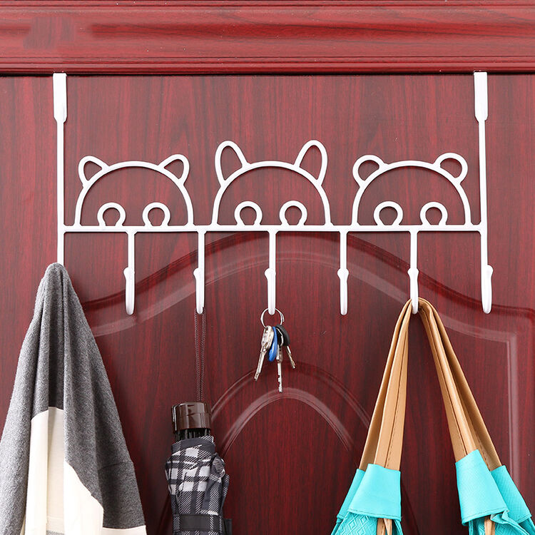 门背门上挂衣钩挂衣架粘钩 创意加粗铁艺门后挂钩免钉无痕挂钩 白色