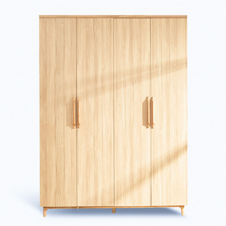 明都 北欧衣柜实木组合衣柜 4门衣橱衣柜板式组装卧室整体衣柜木质四