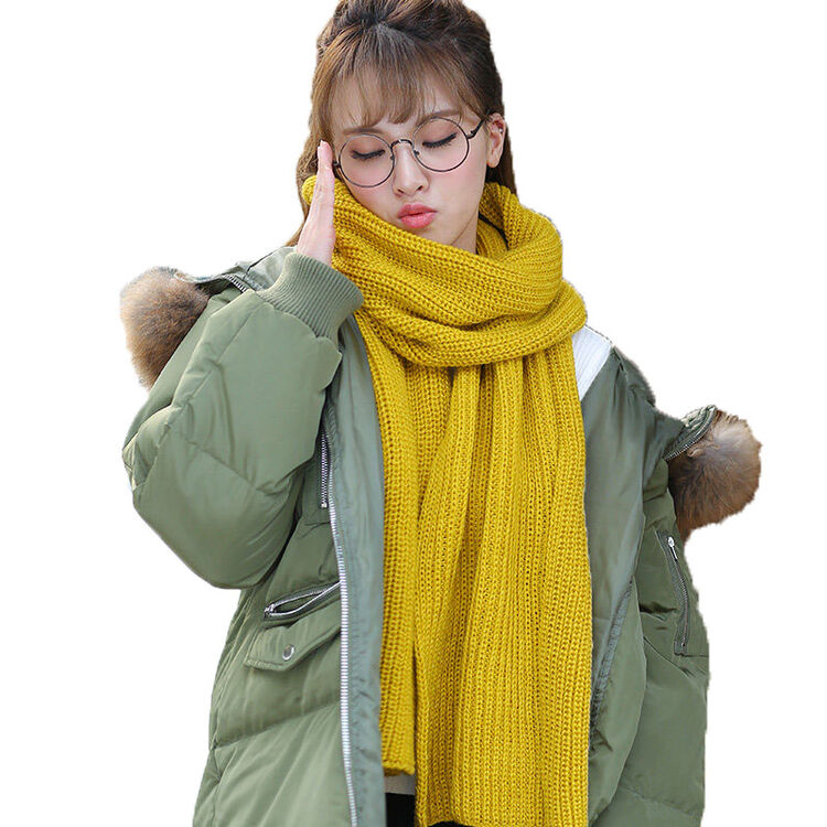 秋冬季厚保暖户外围脖学生韩版可爱披肩两用纯色双面男女围巾冬 姜黄