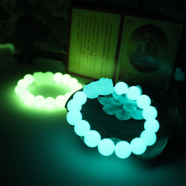 索格丽 莹石夜光手链夜光石貔貅手链夜明珠皮丘男女款夜明球手环手串