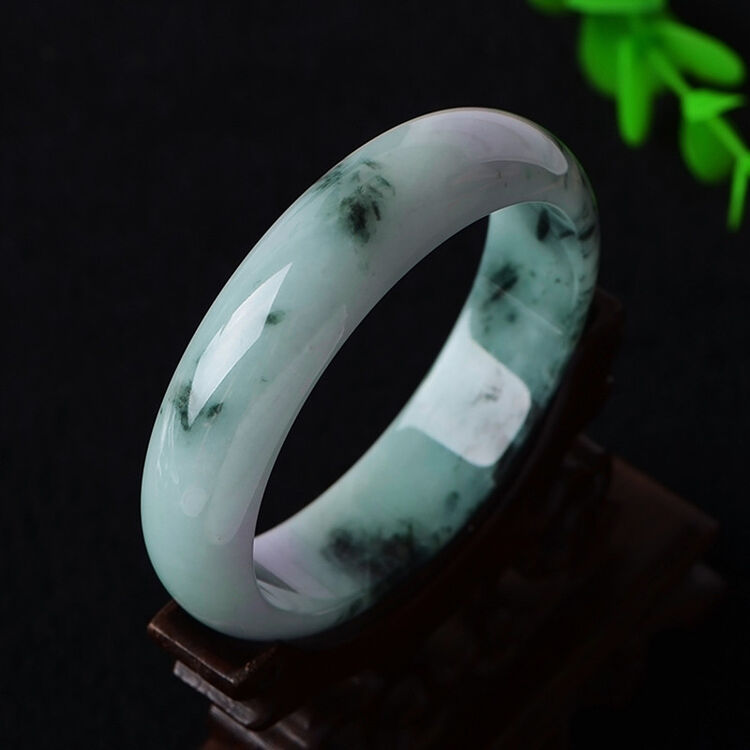 蒙特雅宝 翡翠手镯 冰糯种飘花手镯玉镯子女款 翡翠飘花手镯玉手镯 附