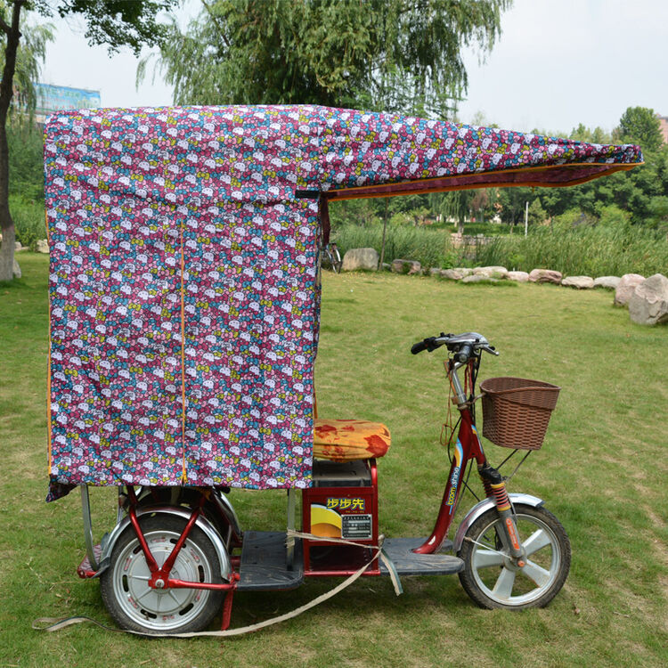 威凡小型休闲折叠全封闭电动三轮车车棚小巴士车篷遮阳篷加厚方管雨棚