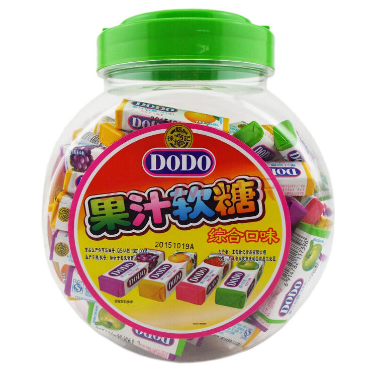徐福记 dodo果汁软糖 综合口味100条/罐 儿童糖果零食品