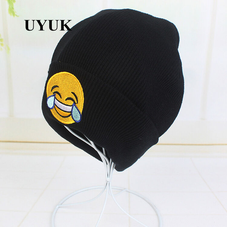 宝宝qq卡通表情包针织帽 时尚保暖帽子帽子批发 表情毛线帽--哭笑不得