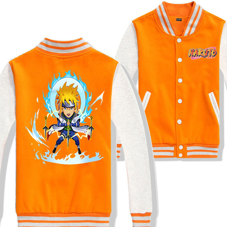 cavin ew 火影忍者晓衣服 鸣人 佐助水门 棒球服 橙色 l