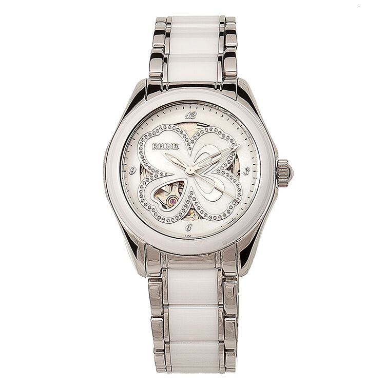 莱茵(rhine)手表时尚系列陶瓷全自动机械女士手表89049l-7a8a