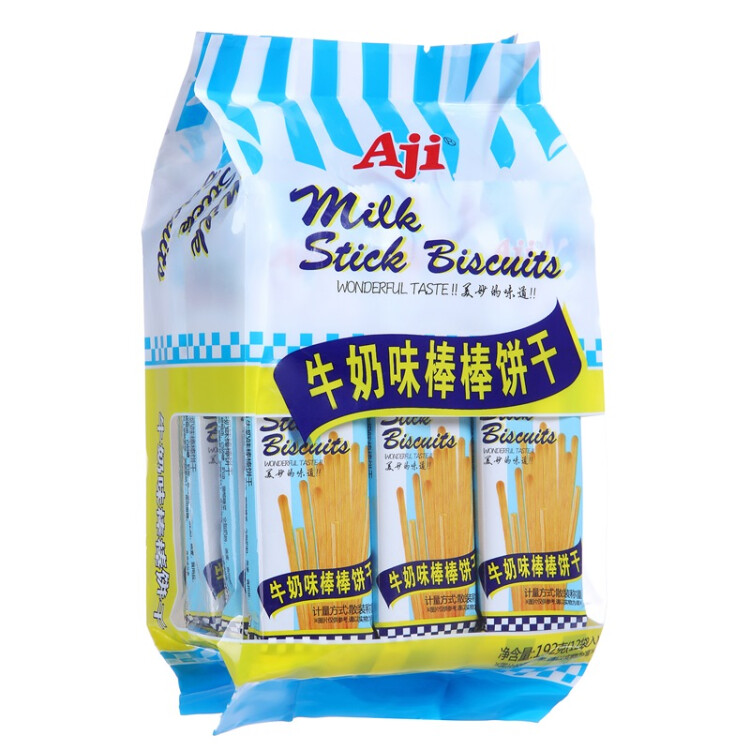 Aji 饼干 儿童零食 宝宝零食 棒棒形手指饼干 牛奶味 192g/袋 光明服务菜管家商品 