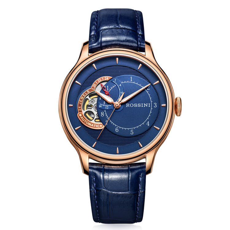 罗西尼(rossini)手表钟表雅尊商务系列镂空皮带自动机械男表7735g05b