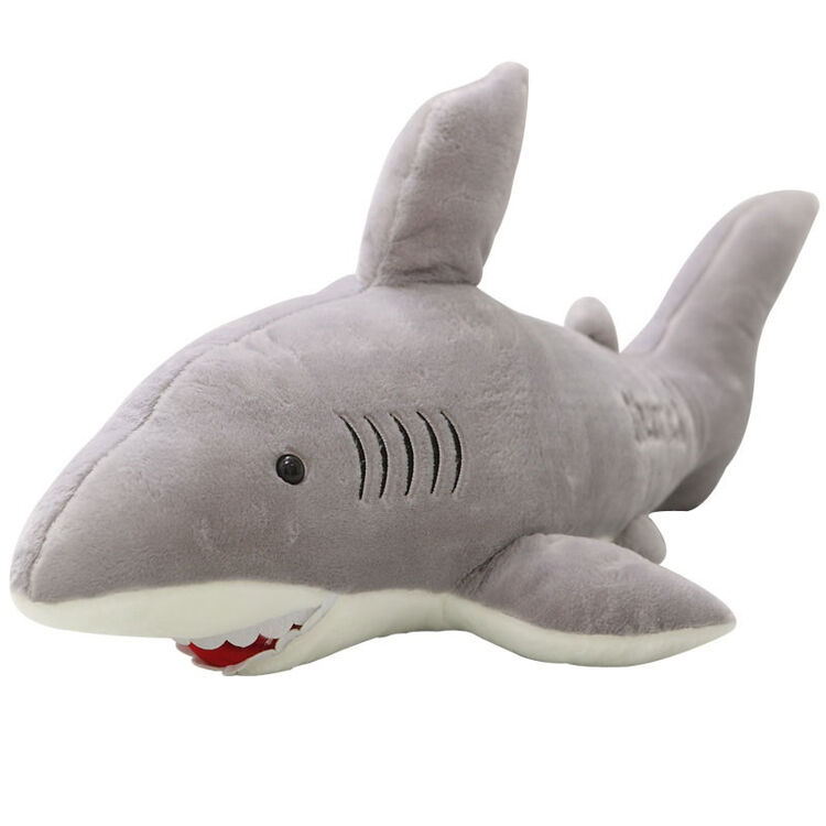 贝伦多 创意大白鲨鲨鱼毛绒玩具大号公仔 男女生抱枕 生日礼物 红色