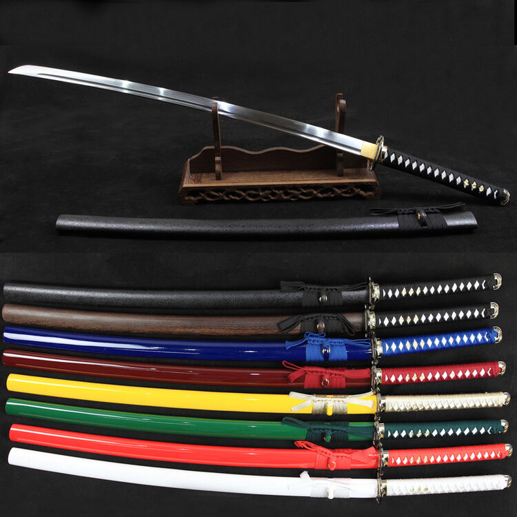 日本武士打刀锰钢款一米长日本刀-古剑轩刀剑未开刃弯刀 古剑轩宝剑