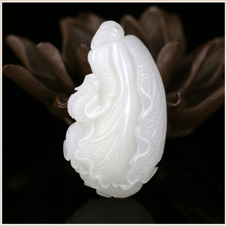 唯致 和田玉白菜吊坠 白玉白菜吊坠挂件