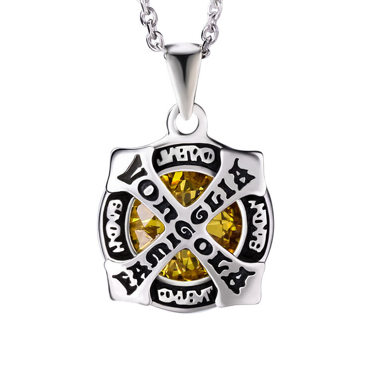 幸运石动漫周边 家庭教师项链 彭格列齿轮标志 925银吊坠 彭格列齿轮