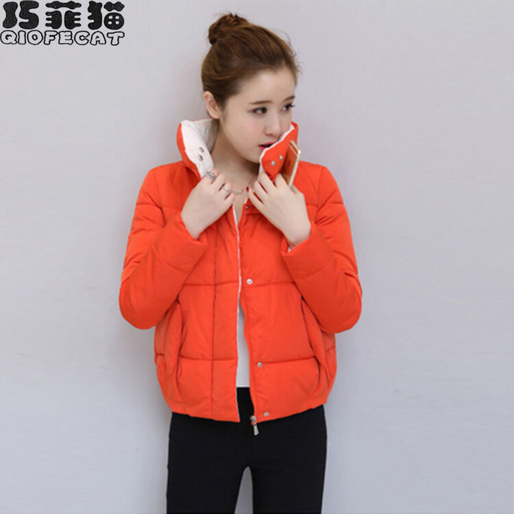 巧菲猫薄外套2016秋冬新款修身加绒加厚棒球服短外套