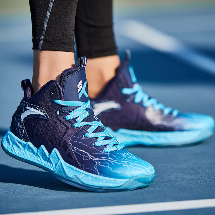 安踏篮球鞋男鞋汤普森二代kt运动鞋高帮nba战靴11641101 -8深藏青/浅