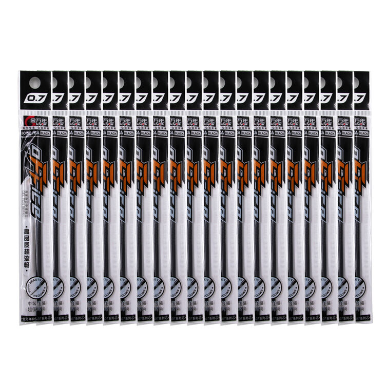 金万年07系列0.7mm子弹中性笔芯20支装k-5016a 黑色 0.7mm