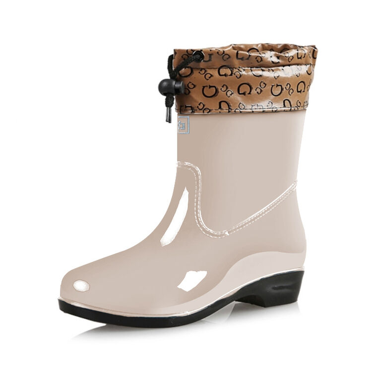 上海回力加绒雨鞋女士防水鞋短中筒雨靴韩国时尚防滑胶鞋学生套鞋