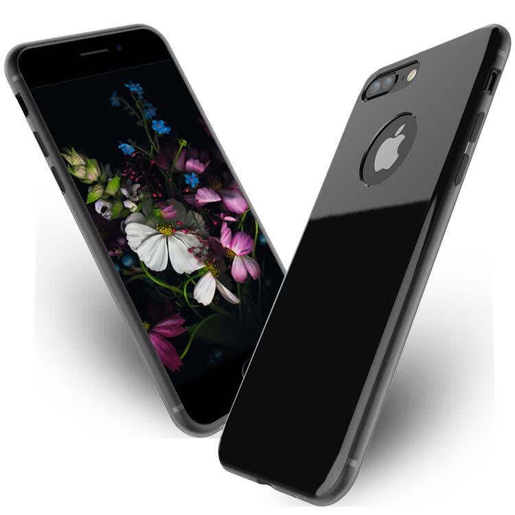 酷乐锋 iphone7plus手机壳保护套 苹果7 plus亮黑手机套保护壳 金属后