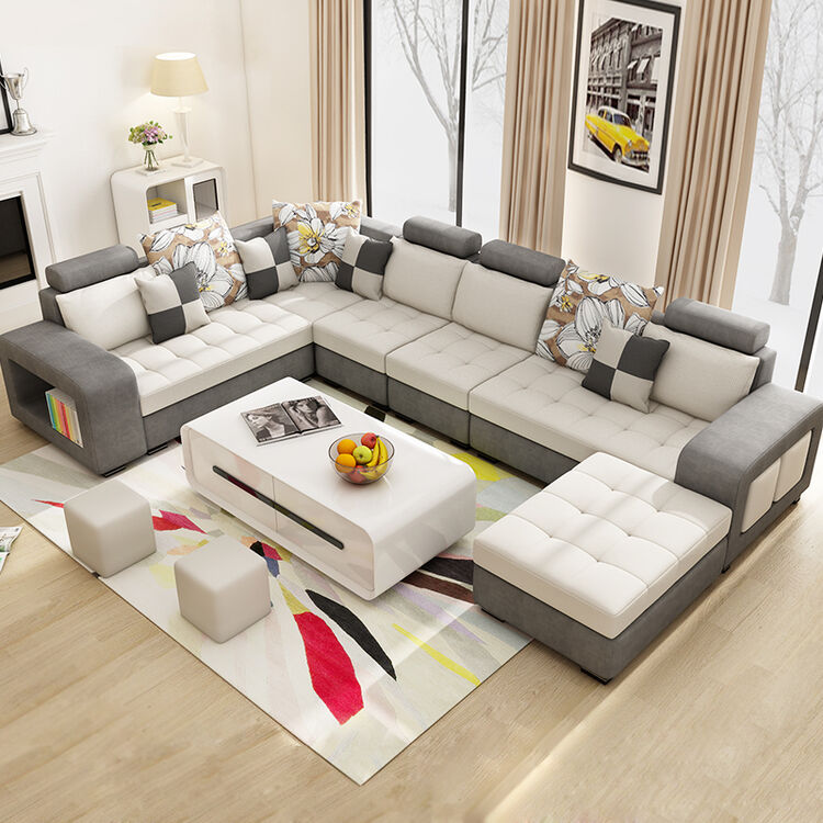 沙发布艺沙发 大小户型组合沙发 可拆洗客厅家具 颜色备注 六件套