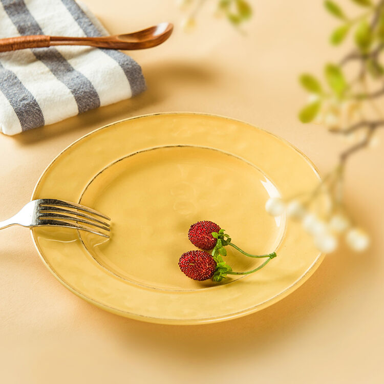 仿古做旧款菜盘 水波涟漪色彩单盘 创意欧式陶瓷盘