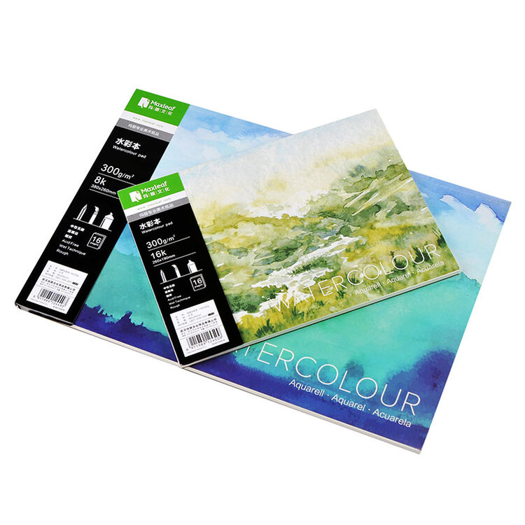 玛丽水彩本16k 8k水溶彩铅本 学生美术水彩纸写生本16张水彩薄300g 8k