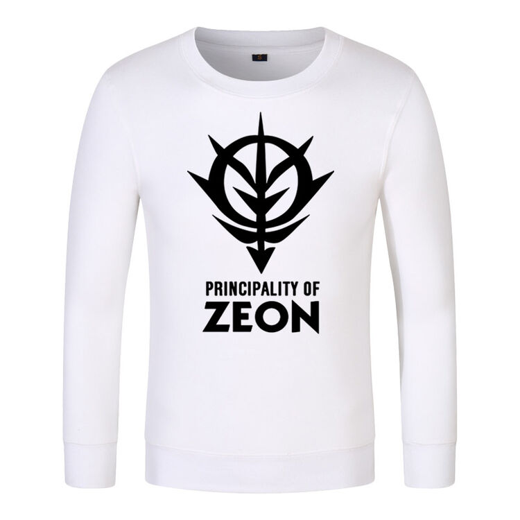 高达gundam 第08ms小队 吉恩公国 长袖卫衣圆领加绒男女青少年男 白色