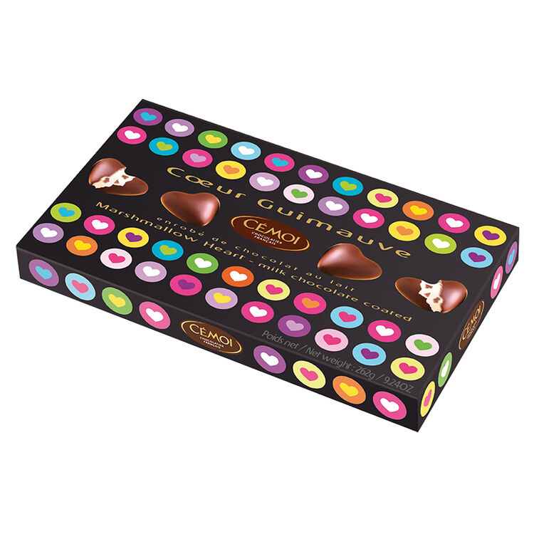 法国进口cemoi赛梦棉花糖夹心心型巧克力礼盒262g