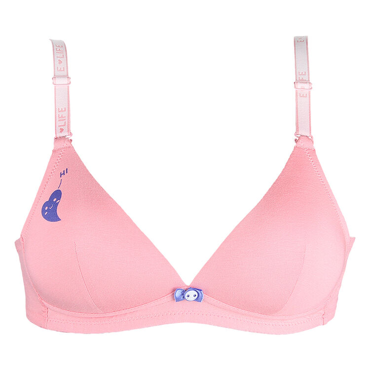 怡兰芬少女文胸无钢圈发育期初高中生内衣学生文胸棉质聚拢胸罩女 桃