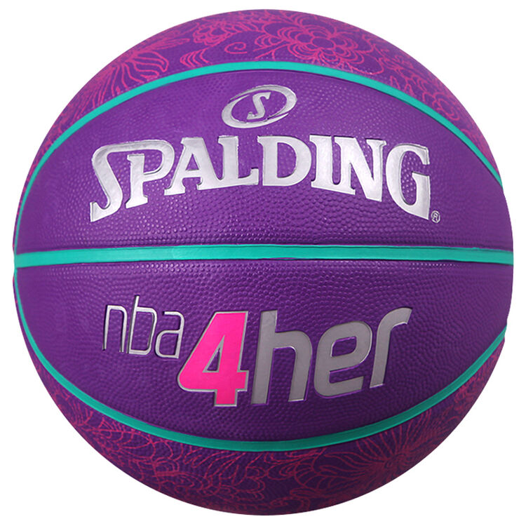 斯伯丁spalding篮球nba4her系列橡胶材质室外女子6号用球83-050y 紫色