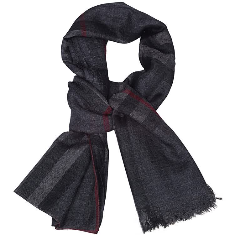 burberry 巴宝莉 女款炭灰色格纹丝毛混纺围巾 39954841