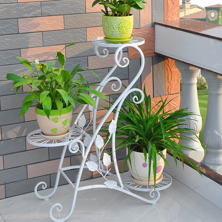 现代简约铁艺花架客厅阳台花架子 白色【图片 价格 品牌 评论】-京东