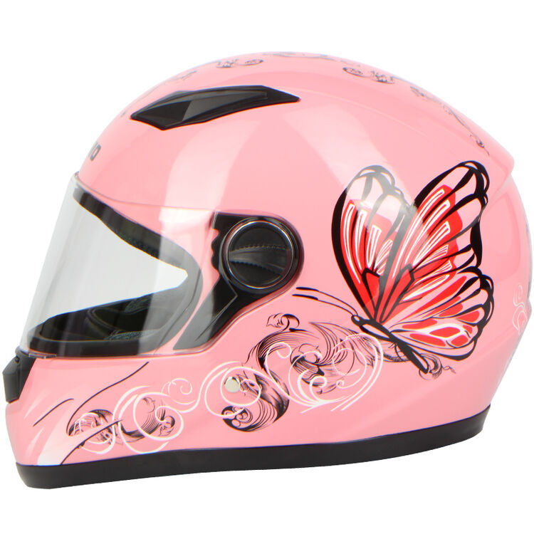 helmo f08粉色蝴蝶 摩托车头盔男半全盔覆式冬季四季赛车电动机车女防