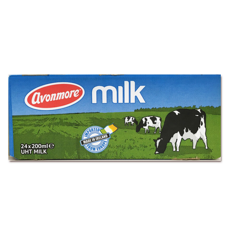 爱尔兰进口牛奶 艾恩摩尔（AVONMORE）全脂牛奶 进口草饲 200ml*24 整箱装 光明服务菜管家商品 