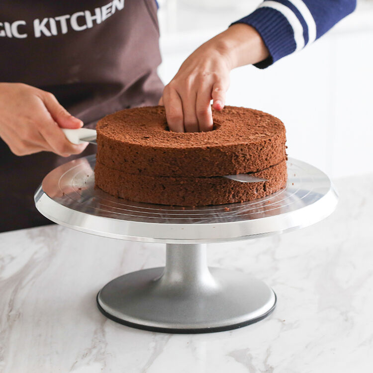 魔幻厨房 铝合金裱花转台 12英寸裱花台 蛋糕转盘 裱花托 底部硅胶