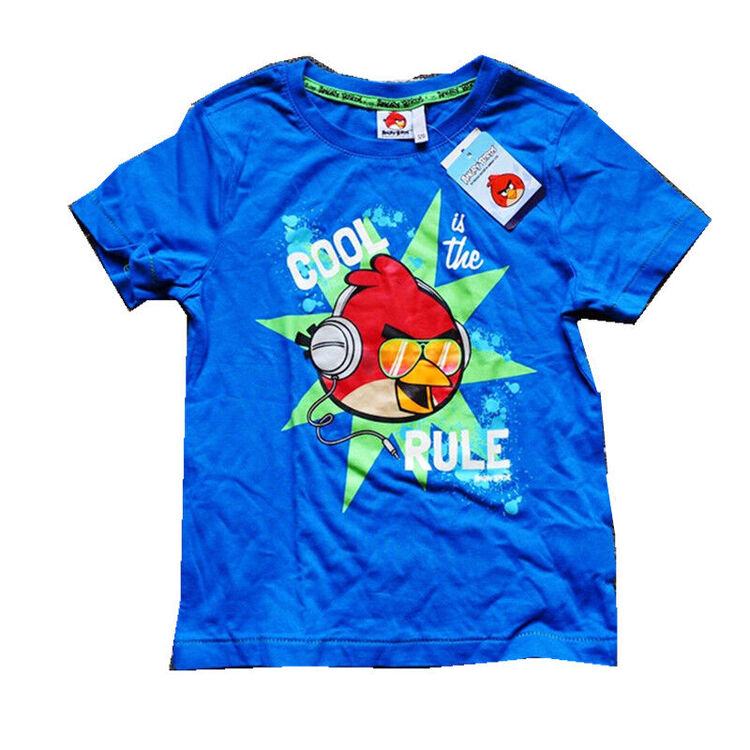 洒之步angry birds愤怒的小鸟儿童青少年男大童短袖t恤大码 125cm 125