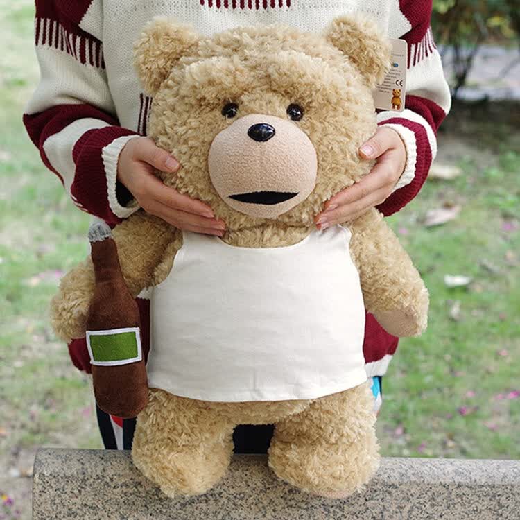 ted2贱熊美电影萌泰迪熊麻吉熊绒玩具抱抱熊生日礼物 酒瓶吊带 约45cm