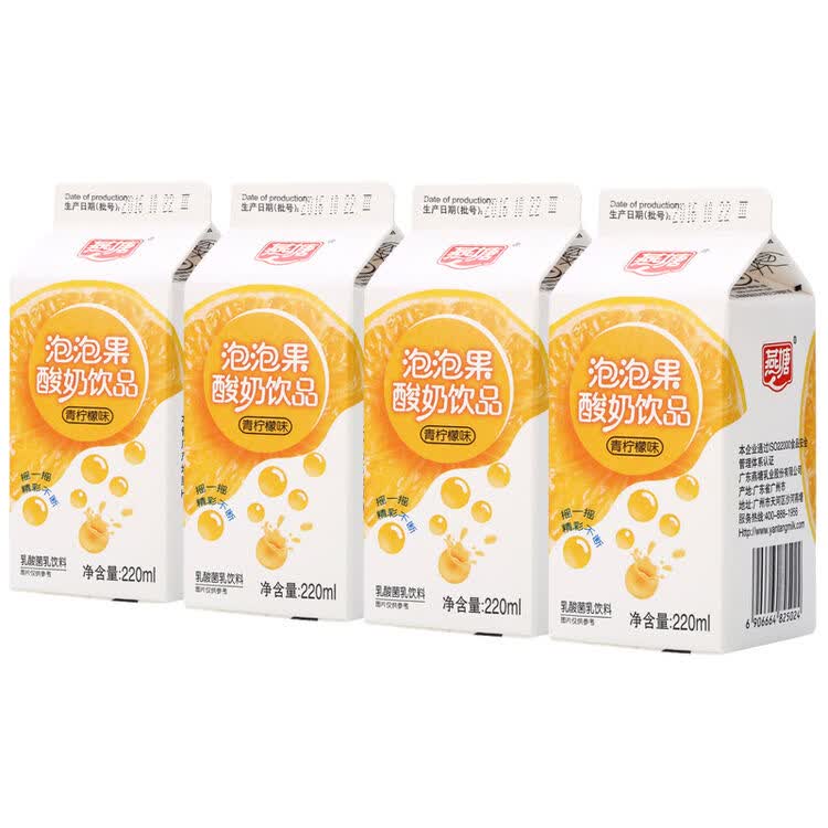 燕塘 风味酸牛奶 柠檬泡泡果酸奶 220ml*4盒