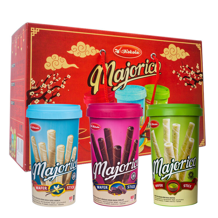 可可乐 kokola 印尼进口 卷心酥威化饼干分享装900g