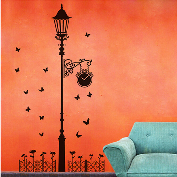 欧瑞森(ouruisen) 路灯欧式墙贴纸画创意客厅卧室墙角楼梯衣柜装饰
