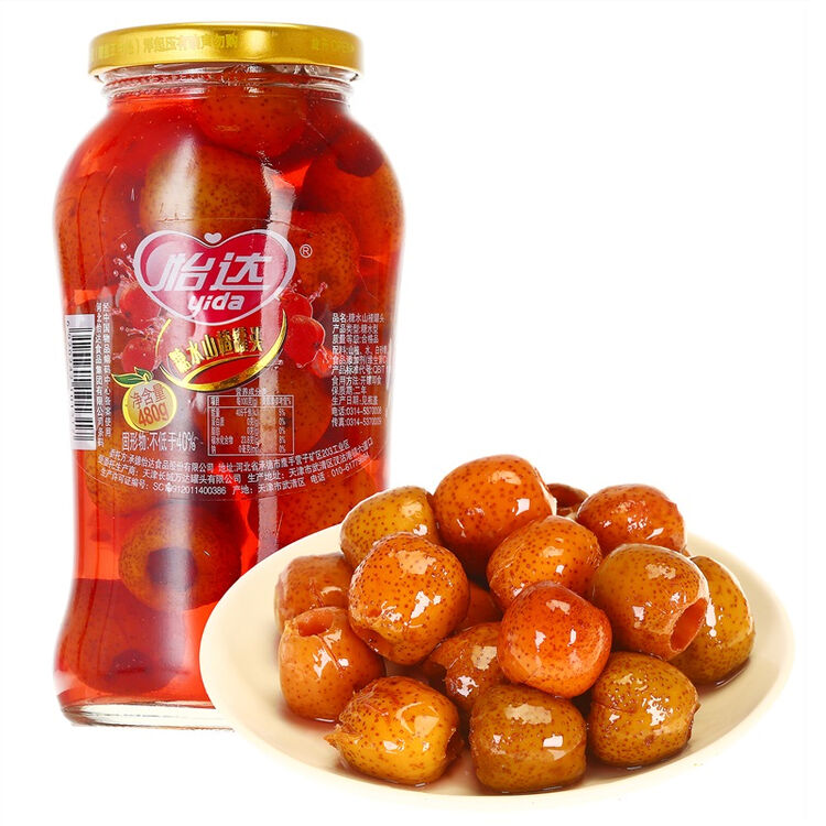 怡达 水果罐头 休闲零食 山楂罐头480g/瓶
