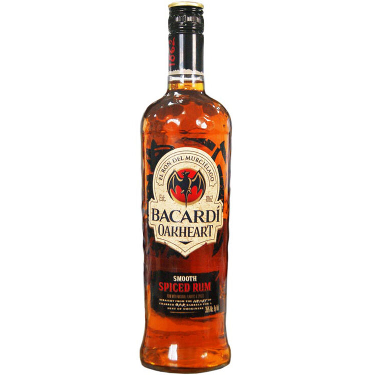 百加得(bacadi) 洋酒 百加得橡木心辛香朗姆酒750ml*12 整箱装