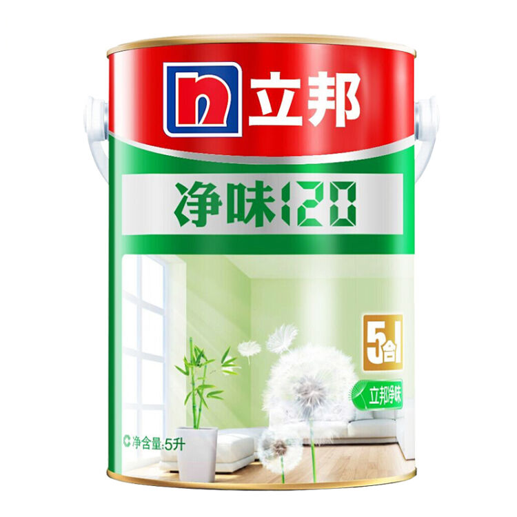 立邦 净味120五合一 油漆涂料内墙乳胶漆 墙面漆 5l【图片 价格 品牌