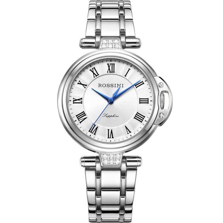 罗西尼(rossini)手表钟表典美时尚系列蓝针镶钻简约钢带石英女表