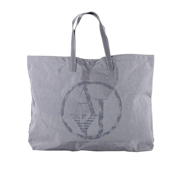 armani jeans/阿玛尼 男女同款灰色手提包购物袋 灰色 大号