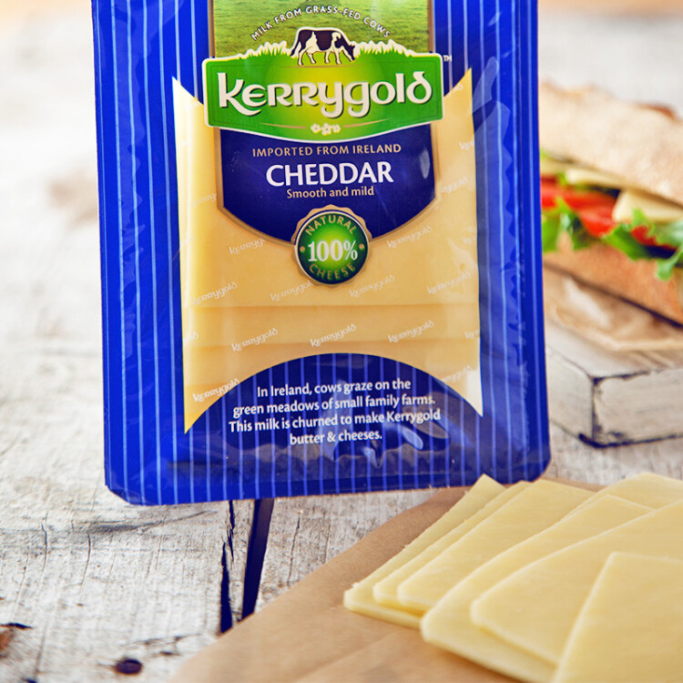 金凯利（KERRYGOLD）爱尔兰进口白切达干酪片 150g一盒 奶酪 芝士 起司 烘焙原料 光明服务菜管家商品 