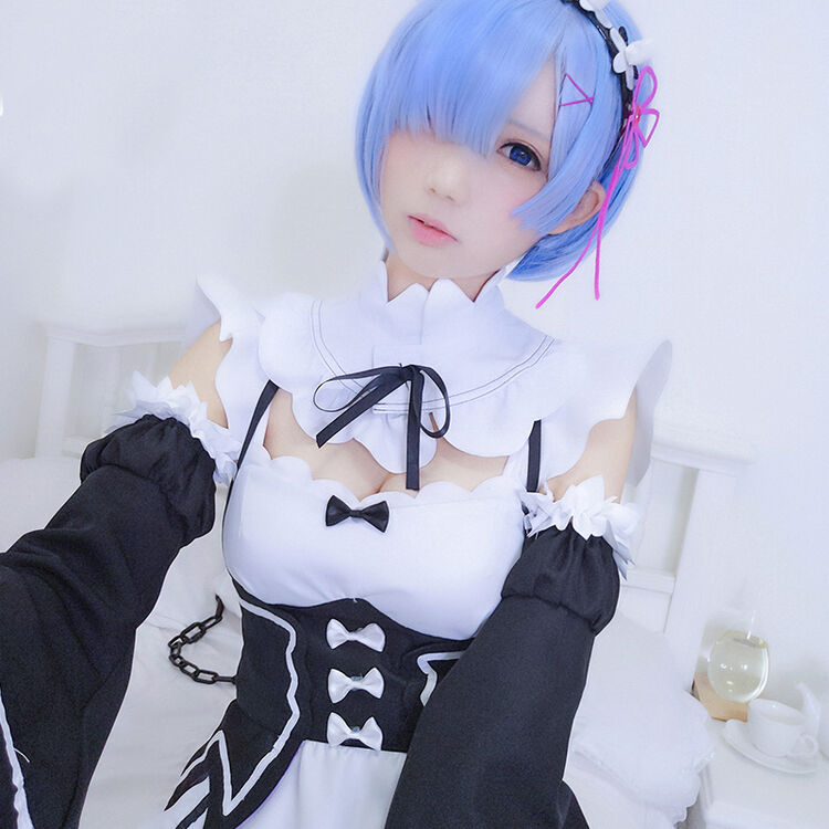赫搏 2022 拉姆蕾姆女仆装cos服蕾姆cosplay服装女从零开始雷姆女仆de现货 COS服+发箍+wa子(不含jia发) XXXL(女装 ...