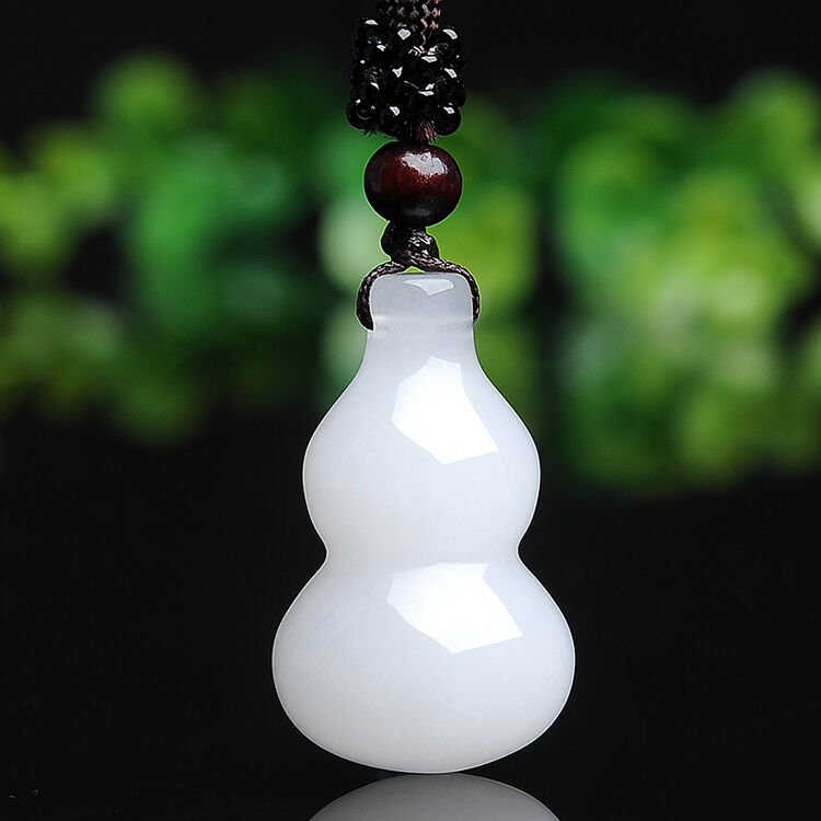 皇顺 和田玉白玉葫芦吊坠 女款玉坠挂件