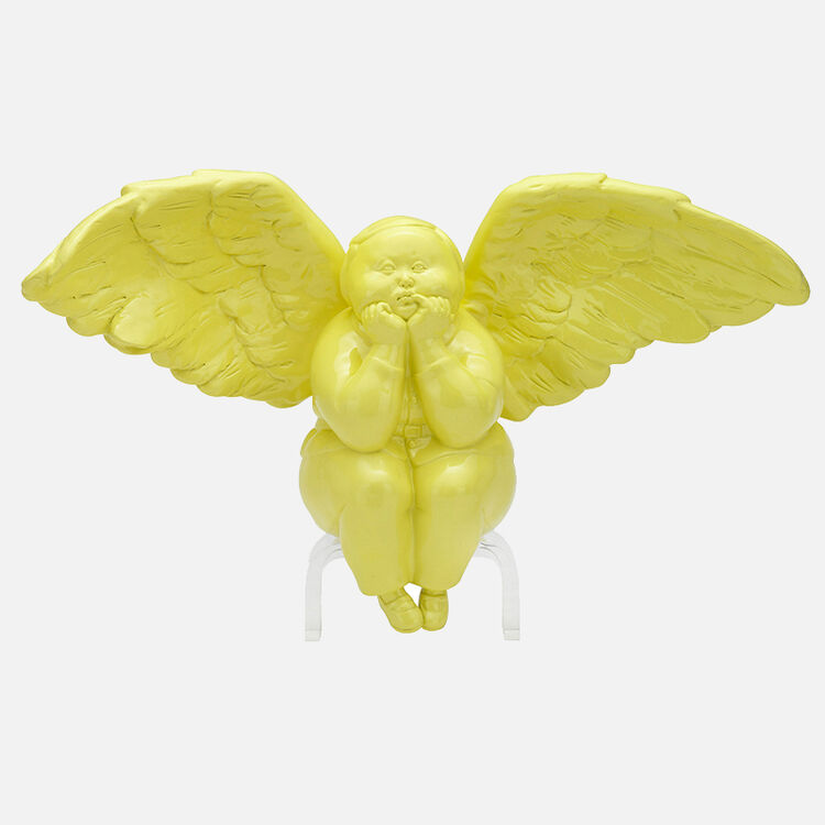 稀奇(xq) 稀奇限量版雕塑摆件瞿广慈作品《彩虹天使-霓》 粉黄