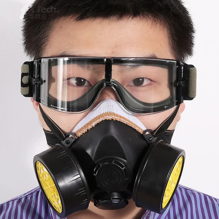 成楷科技 防毒面具口罩 活性炭防尘面罩 防护 喷漆 气体 防甲醛 黑色